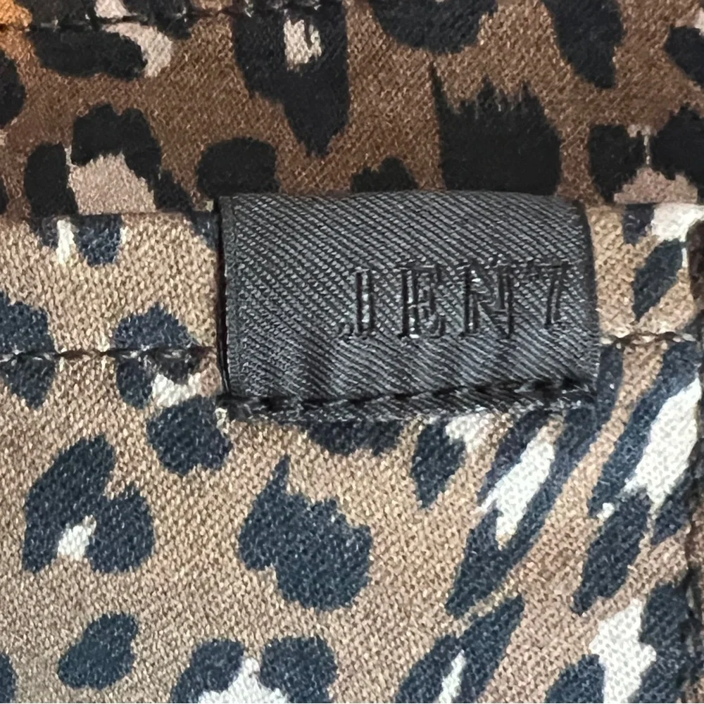 Jen 7 Size 4 Animal Print Ankle Skinny Stretch Denim Pants w/5 Pockets B…